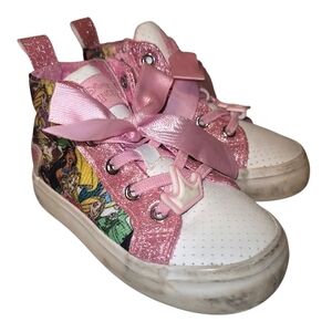 Kids Glittery Pink Princess Sneakers